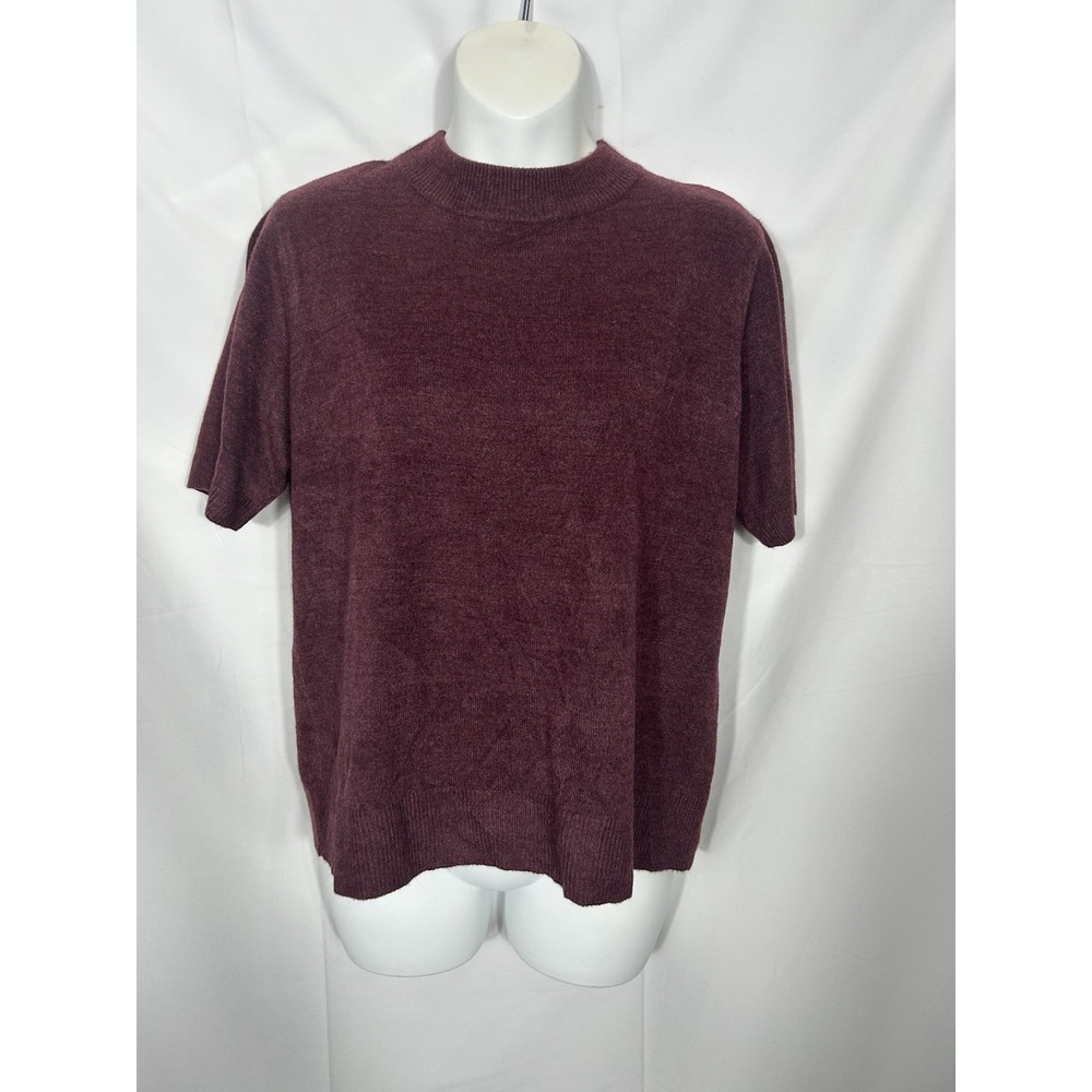 Sag Harbor Vintage Mock Neck Sweater Top Size L 90s Preppy‎ Old Money Quiet Luxe